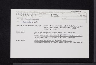 The Dunnan, Portankill, NX13SW 8, Ordnance Survey index card, Recto