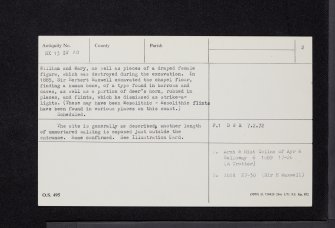 St Medan's Cave And Chapel, Mull Farm, NX13SW 10, Ordnance Survey index card, page number 2, Verso