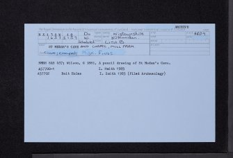 St Medan's Cave And Chapel, Mull Farm, NX13SW 10, Ordnance Survey index card, Recto