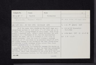 Mull Of Galloway, NX13SW 17, Ordnance Survey index card, page number 1, Recto