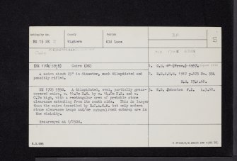 Airyhemming, NX15NE 2, Ordnance Survey index card, Recto