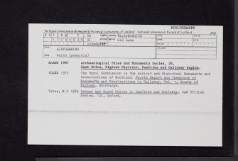 Airyhemming, NX15NE 2, Ordnance Survey index card, Recto