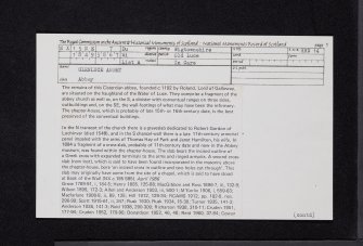 Glenluce Abbey, NX15NE 7, Ordnance Survey index card, page number 1, Recto
