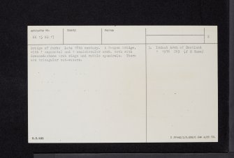 Glenluce, Bridge Of Park, NX15NE 17, Ordnance Survey index card, page number 2, Verso