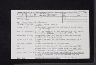 Clayshant, Old Parish Church And Burial-Ground, NX15SW 1, Ordnance Survey index card, Recto