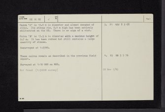 Craigbirnoch, NX16NE 5, Ordnance Survey index card, page number 2, Verso