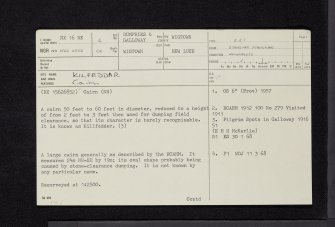 Kilfeddar, NX16NE 6, Ordnance Survey index card, page number 1, Recto