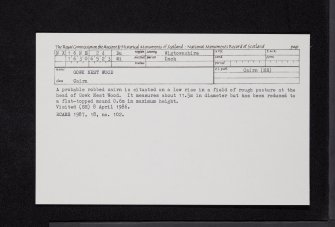 Gowk Nest Wood, NX16NE 24, Ordnance Survey index card, Recto