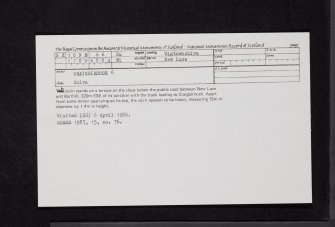Craigbirnoch, NX16NE 66, Ordnance Survey index card, Recto
