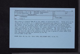 Cairnerzean, NX16NW 3, Ordnance Survey index card, Recto