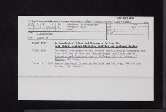 Cairnerzean, NX16NW 3, Ordnance Survey index card, Recto