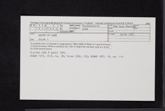 Mains Of Larg, NX16SE 2, Ordnance Survey index card, Recto