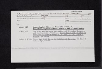 Mains Of Larg, NX16SE 2, Ordnance Survey index card, Recto