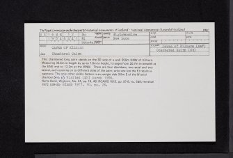Caves Of Kilhern, NX16SE 12, Ordnance Survey index card, Recto