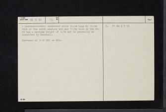 Caves Of Kilhern, NX16SE 12, Ordnance Survey index card, page number 2, Verso