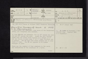 Caves Of Kilhern, NX16SE 12, Ordnance Survey index card, page number 1, Recto