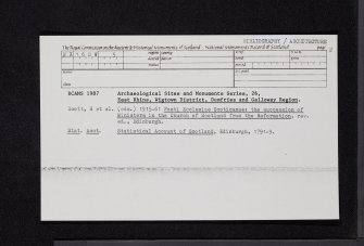 Inch, Old Parish Church And Burial-Ground, NX16SW 5, Ordnance Survey index card, page number 2, Recto
