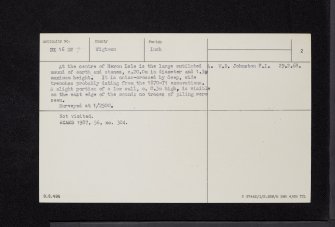Black Loch, Castle Kennedy, NX16SW 7, Ordnance Survey index card, page number 2, Recto