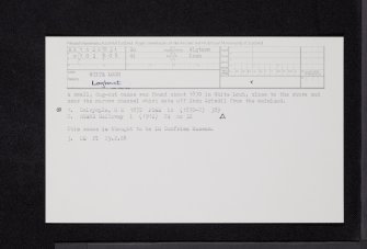 White Loch, NX16SW 31, Ordnance Survey index card, Recto