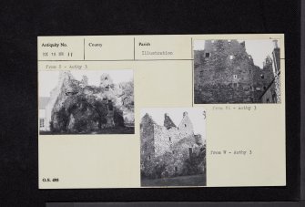 Kirkhill Castle, NX18NW 11, Ordnance Survey index card, Recto