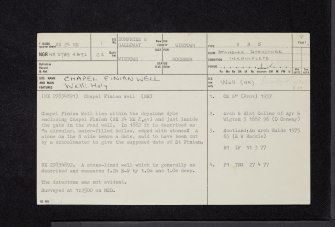 Chapel Finian Well, NX24NE 1, Ordnance Survey index card, page number 1, Recto