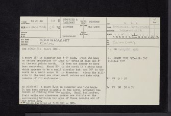 Craignarget, NX25SE 10, Ordnance Survey index card, page number 1, Recto