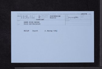 Green House Bridge, NX25SE 11, Ordnance Survey index card, Recto