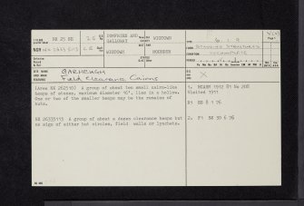 Garheugh, NX25SE 25, Ordnance Survey index card, page number 1, Recto