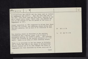 Laggangarn, NX27SW 4, Ordnance Survey index card, page number 2, Verso