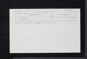 Balmalloch, NX28SE 1, Ordnance Survey index card, Recto