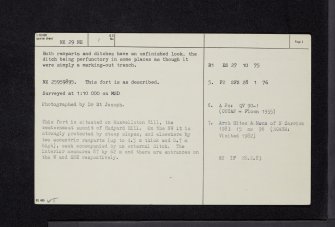 Maxwellston Hill, NX29NE 1, Ordnance Survey index card, page number 2, Recto