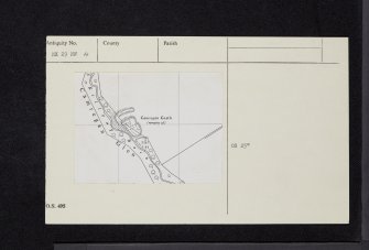 Camregan Castle, NX29NW 4, Ordnance Survey index card, Recto