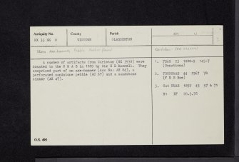 Carleton, NX33NE 11, Ordnance Survey index card, Recto