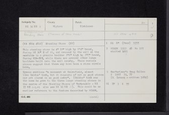 Longcastle, NX34NE 2, Ordnance Survey index card, page number 1, Recto