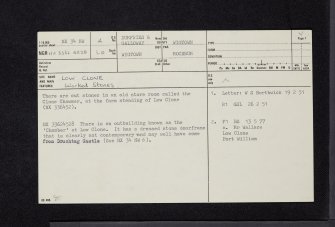 Low Clone, NX34NW 4, Ordnance Survey index card, page number 1, Recto