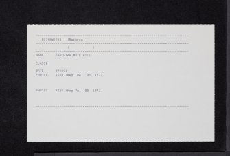 Druchtag Mote Hill, NX34NW 5, Ordnance Survey index card, Recto