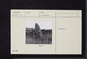 Carlin Stone, NX34NW 10, Ordnance Survey index card, Recto