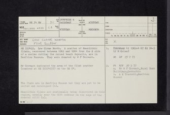 Low Clone North, NX34NW 31, Ordnance Survey index card, page number 1, Recto