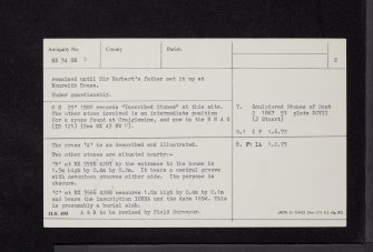 Monreith, Cross, NX34SE 3, Ordnance Survey index card, page number 2, Verso