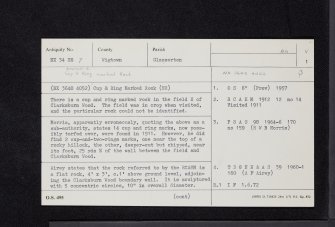 Knock, NX34SE 7, Ordnance Survey index card, page number 1, Recto