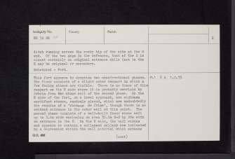 Fell Of Barhullion, NX34SE 15, Ordnance Survey index card, page number 2, Verso