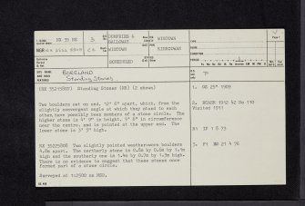 Boreland, NX35NE 3, Ordnance Survey index card, page number 1, Recto