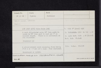 'White Cairn', Crouse, NX35NE 5, Ordnance Survey index card, Recto