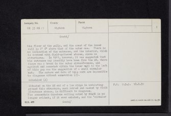 Torhousekie, NX35NE 13, Ordnance Survey index card, page number 2, Verso