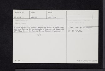 Barnbarroch, NX35SE 6, Ordnance Survey index card, Recto