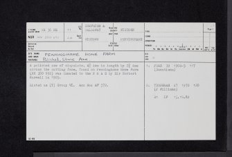 Penninghame Home Farm, NX36NE 11, Ordnance Survey index card, page number 1, Recto