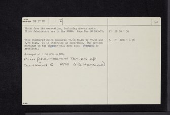 White Cairn, Bargrennan, NX37NE 1, Ordnance Survey index card, page number 2, Verso
