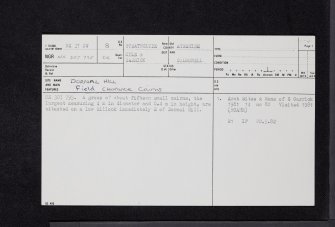 Dornal Hill, NX37NW 8, Ordnance Survey index card, page number 1, Recto