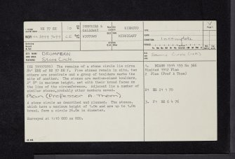 Drumfern, NX37SE 10, Ordnance Survey index card, page number 1, Recto