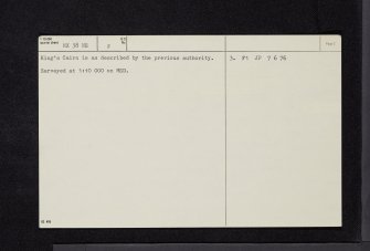 King's Cairn', Kirriemore, NX38NE 3, Ordnance Survey index card, page number 2, Verso